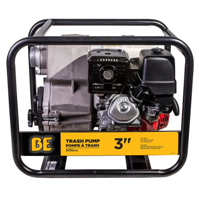 BE Power Equipment TP-3013HM 3" 370 GPM Trash Transfer Pump with Honda GX390 Engine