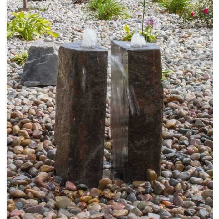 Basalt - 36" Double Split Polished 2 Piece - Complete Fountain Kit - Blue Thumb - American Pond Supplies -Basalt - 36" Double Split Polished 2 Piece - Complete Fountain Kit