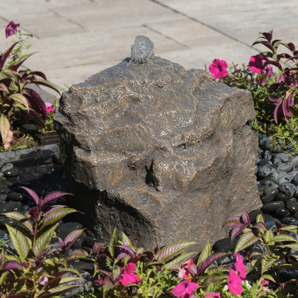 Mini Mountain Spring Stone Garden Fountain - Blue Thumb - American Pond Supplies -