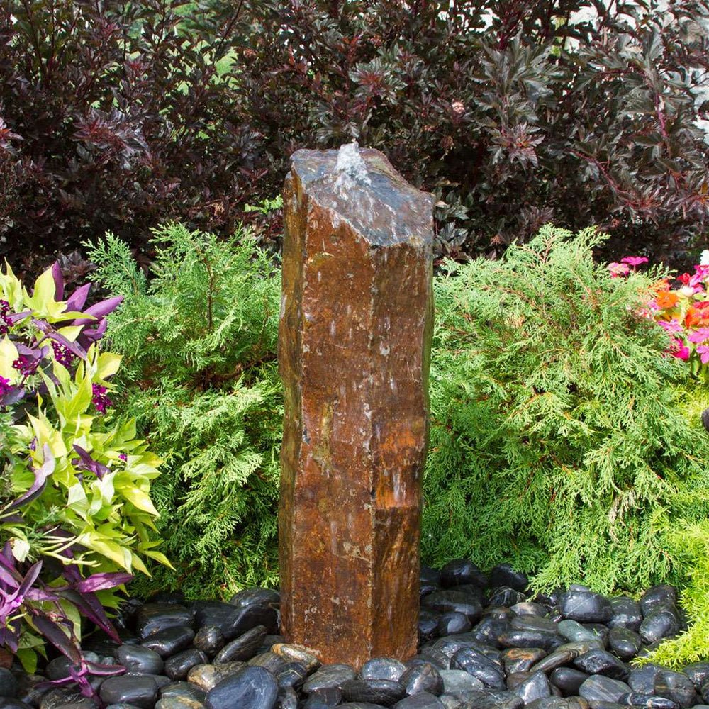 Rustic Basalt Rock Column Fountain - Blue Thumb - American Pond Supplies -