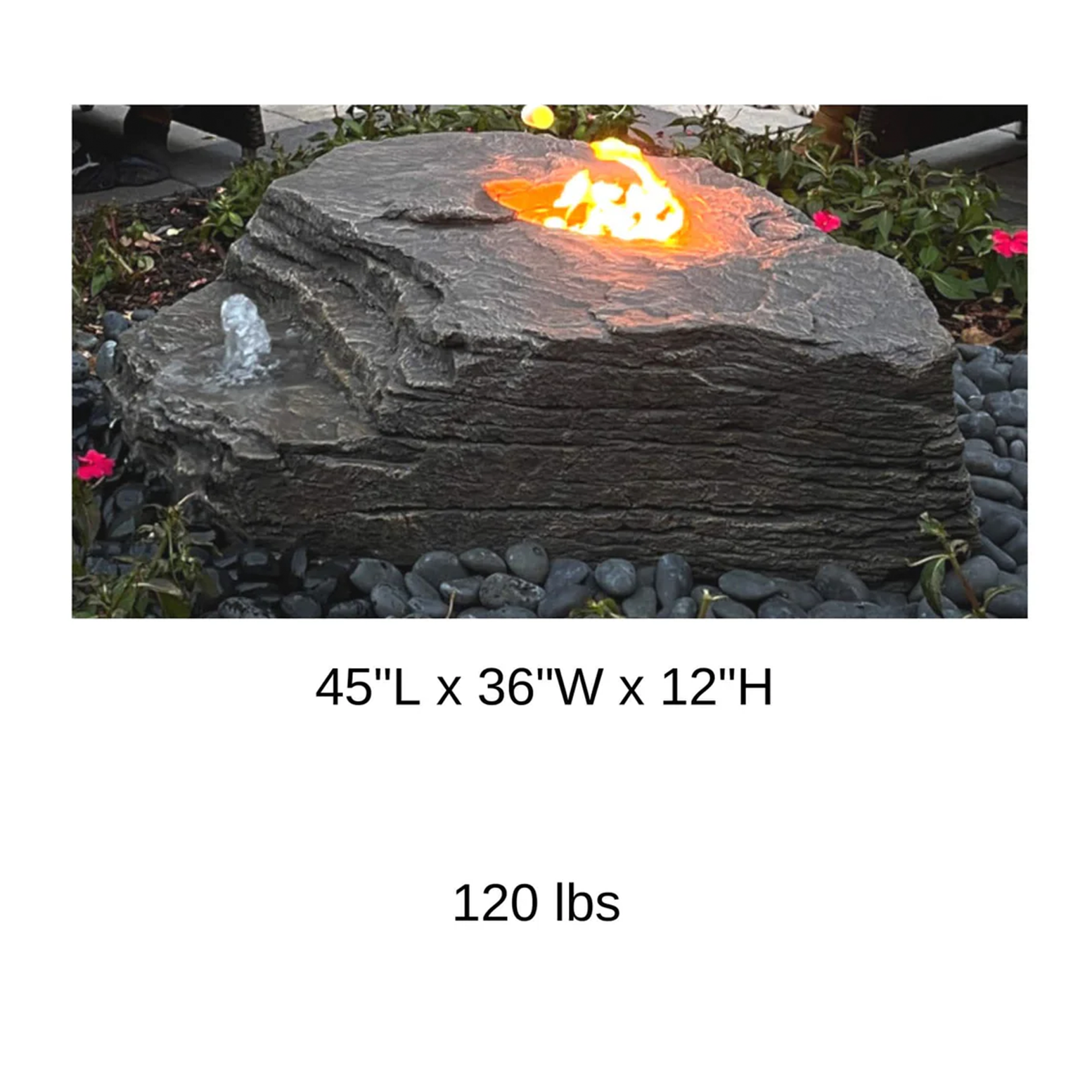 Boulder Outdoor Fire Stone Fountain