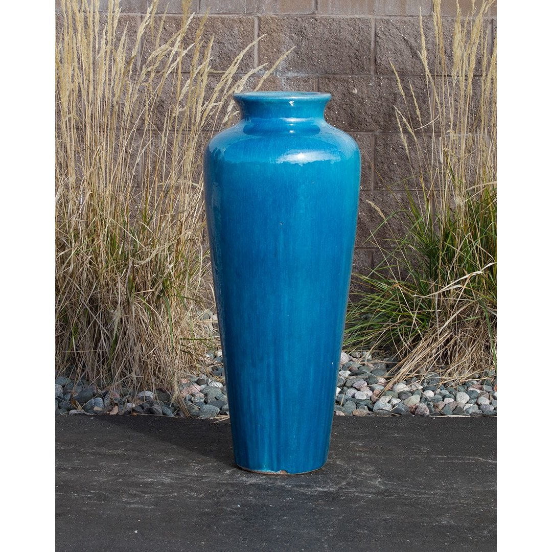 Turquoise Jar - Closed Top Single Vase Complete Fountain Kit