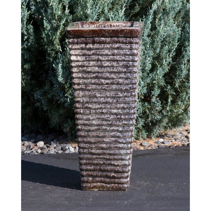 Faded Wood Waves - Closed Top Single Vase Complete Fountain Kit