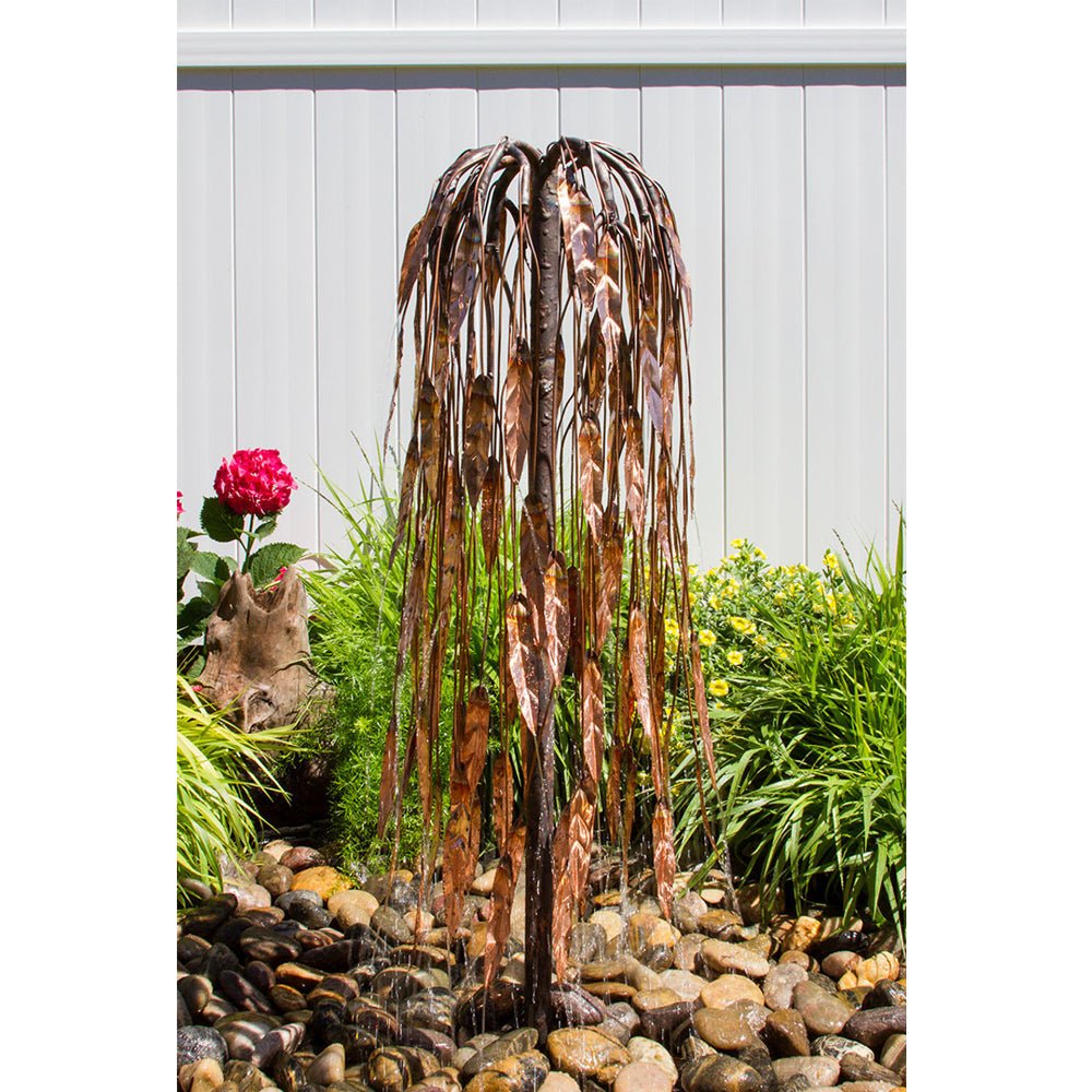 37" Copper Weeping Willow Garden Fountain - Blue Thumb - American Pond Supplies -Landscaping Weeping Willow Copper Garden Fountain Kit