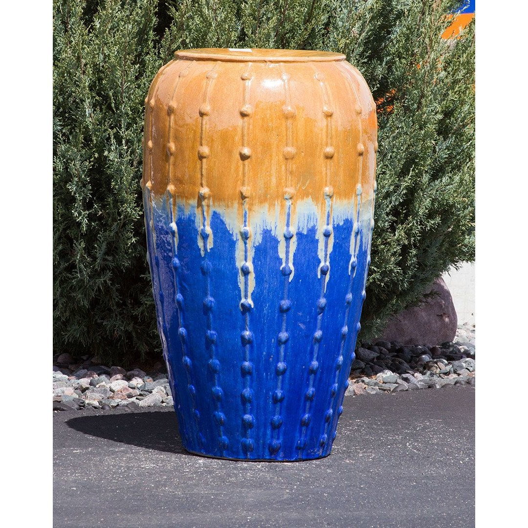 Saguaro Sunny Beach Large Vase - Closed Top Single Vase Complete Fountain Kit - 3 ft Tall