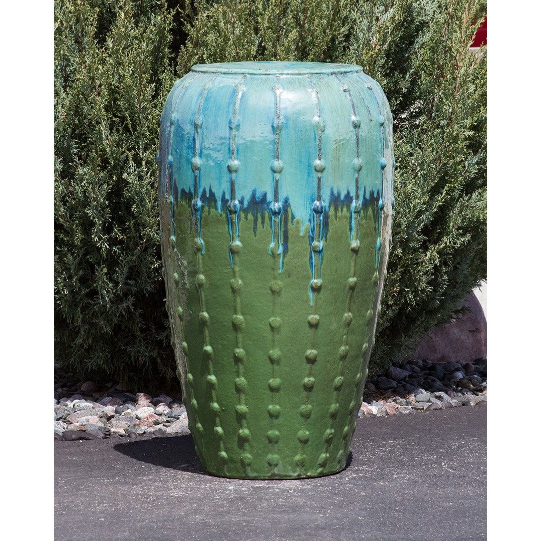 Saguaro BlueGreen Large Vase - Closed Top Single Vase Complete Fountain Kit - 3 ft Tall