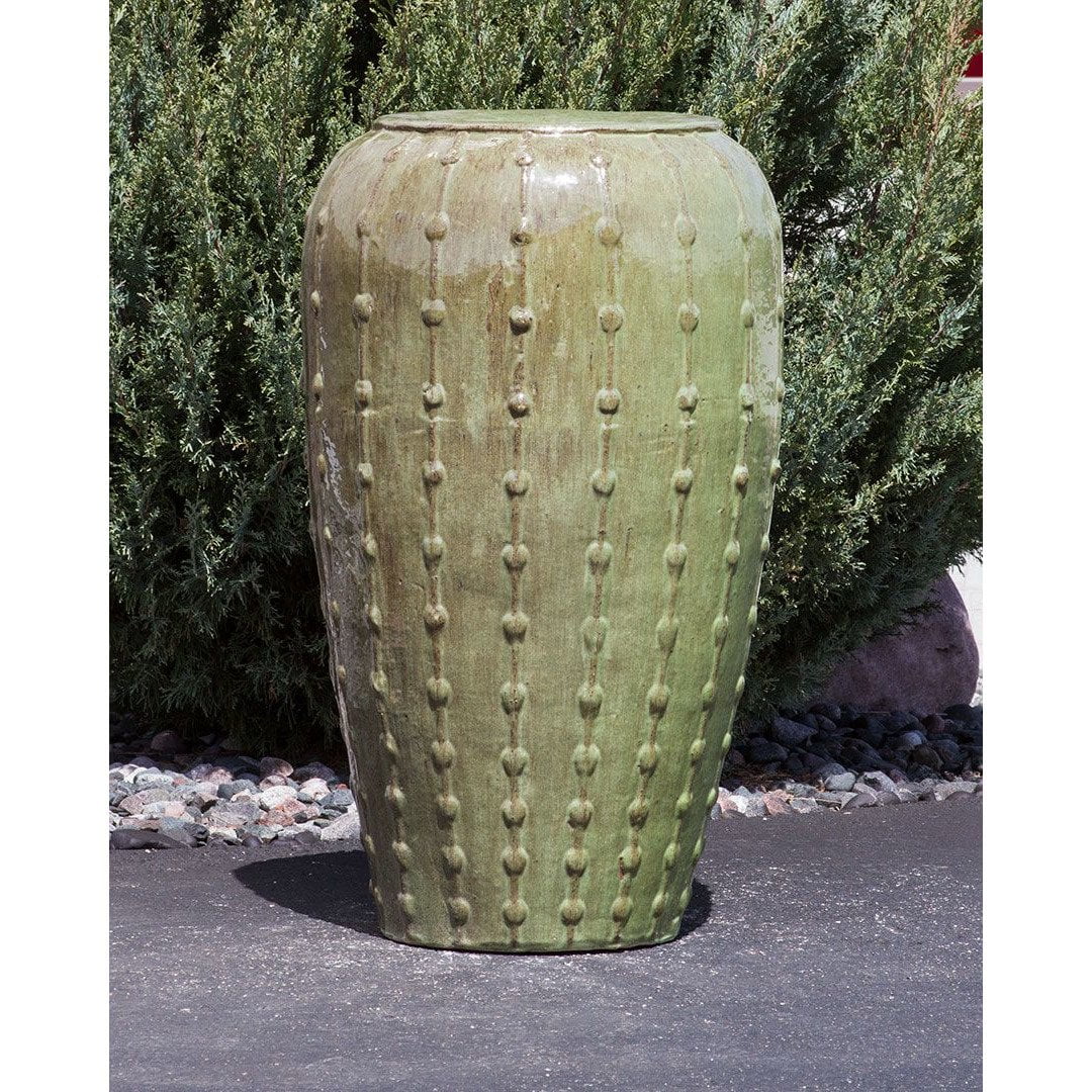 Saguaro Moss Green Large Vase - Closed Top Single Vase Complete Fountain Kit - 3 ft Tall