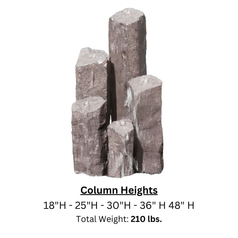 5-Column Commercial Handcrafted "Basalt" Kit - Blue Thumb - American Pond Supplies -Commercial Landscaping | 5-Column Handcrafted "Basalt" Kit