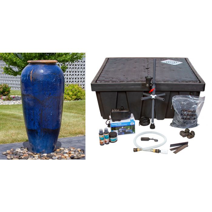 Admiral Blue Large Tuscany Single Vase Fountain Kit - FNT50-AB488