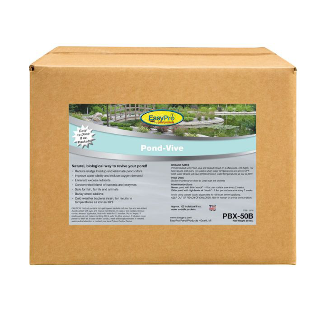 EasyPro Pond-Vive Bacteria – 50lb box – 100ct. 8oz Water Soluble Packs