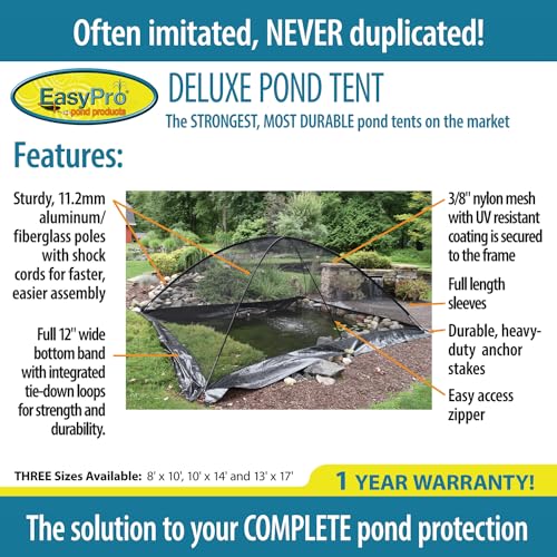 EasyPro Heavy Duty Deluxe Pond and Garden Cover Protective Tent Dome Netting 8 x 10 ft