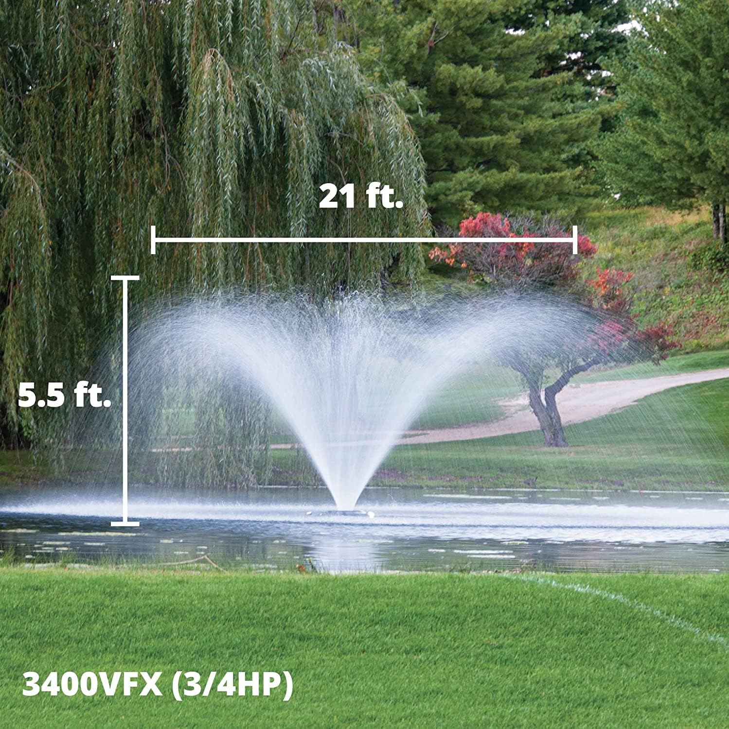 Kasco VFX Series Aerating Pond Fountain with LED Lights