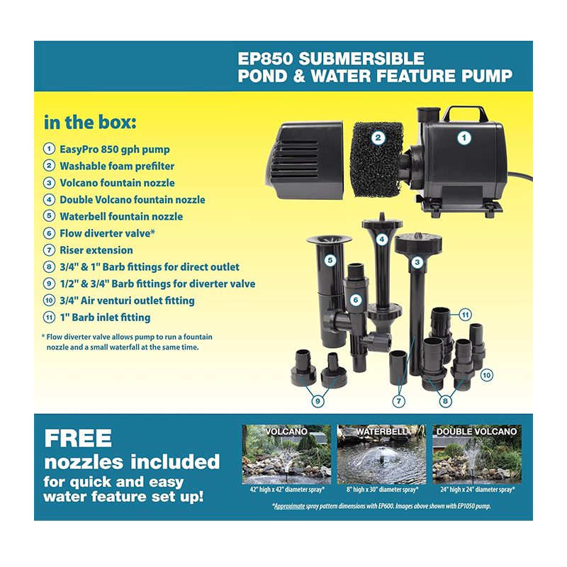 EP850 Submersible Mag Drive Pond Pump 850 GPH | Reliable | Quiet & Energy Efficient - American Pond Supplies Easy Pro Mag Drive Pumps Mag Drive Pumps
