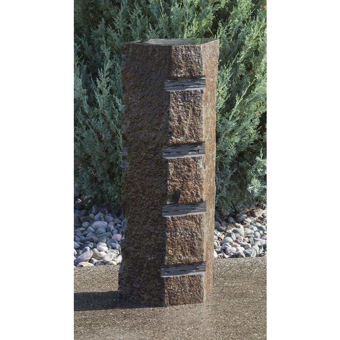 Basalt - Carved Stripe - Complete Fountain Kit