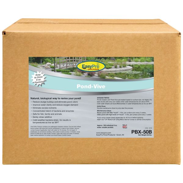 EasyPro Pond-Vive Bacteria X – 50lb box – 100ct. 8oz Water Soluble Packs