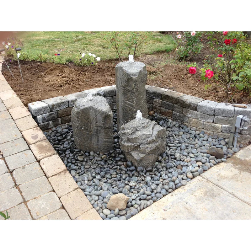 Cascade Mini-Mountain Spring Triple Stone Outdoor Fountain