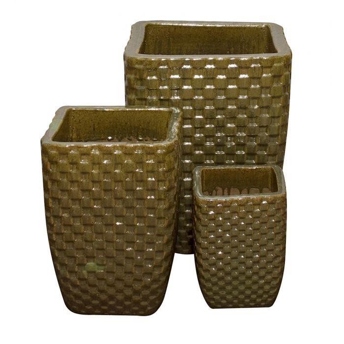Luna Olive Triple Vase FNT50051 - Complete Fountain Kit