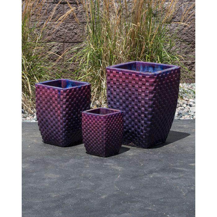 Luna Deep Purple Triple Vase FNT50053 - Complete Fountain Kit