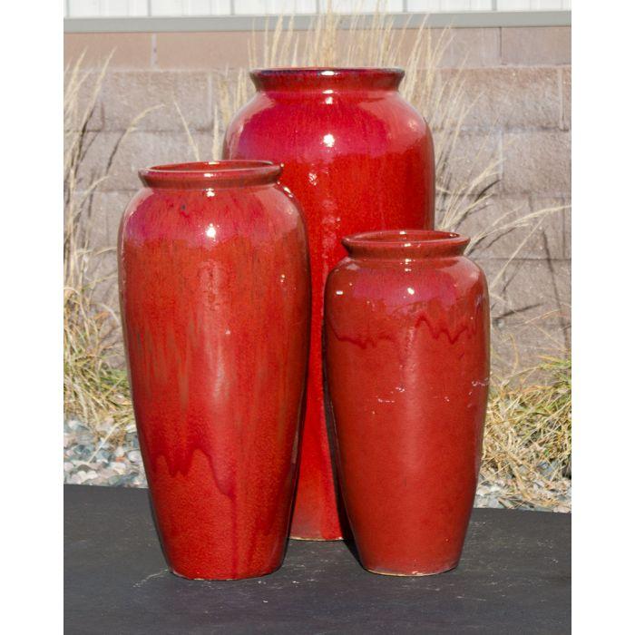 Oil Jar Coral Triple Vase FNT50363 - Complete Fountain Kit