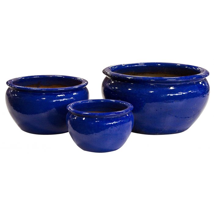 One of a Kind Cobalt Triple Vase FNT40217 - Complete Fountain Kit