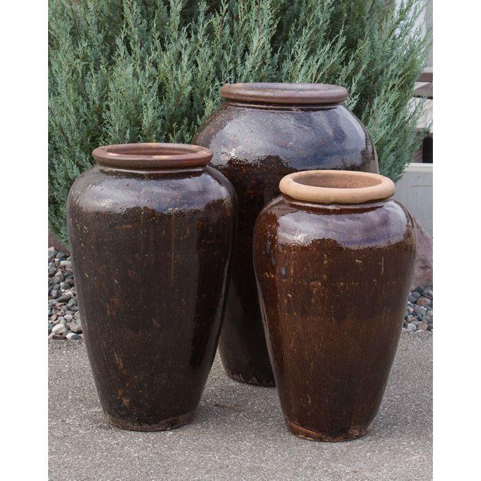 Tuscany Dark Chocolate Triple Vase FNT50144 - Complete Fountain Kit