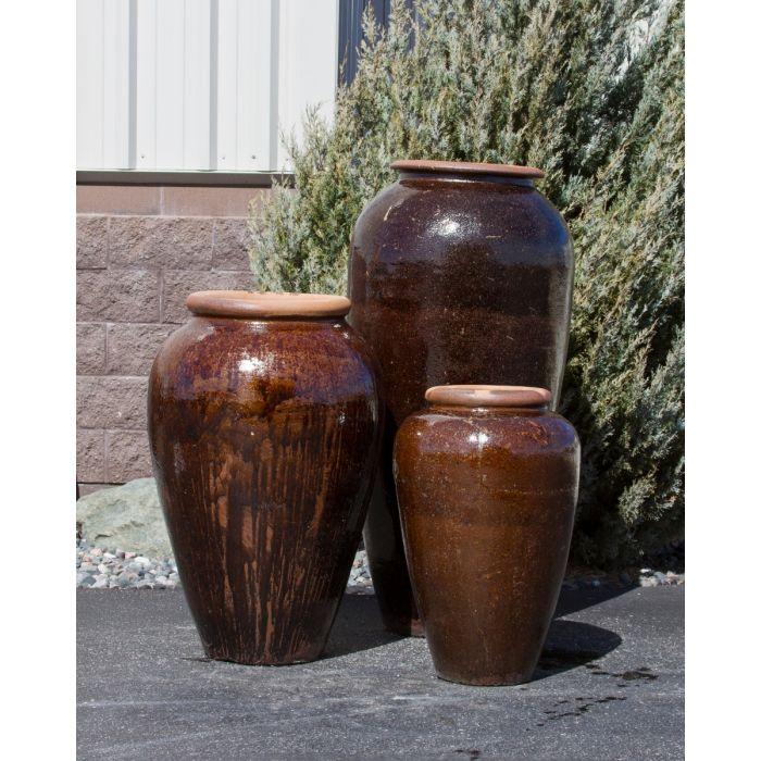 Tuscany Brown Triple Vase FNT50245 - Complete Fountain Kit