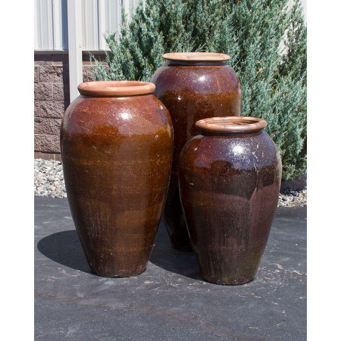 Tuscany Walnut Triple Vase FNT50300 - Complete Fountain Kit