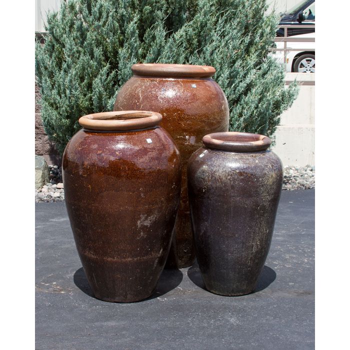 Tuscany Earth Triple Vase FNT50309 - Complete Fountain Kit