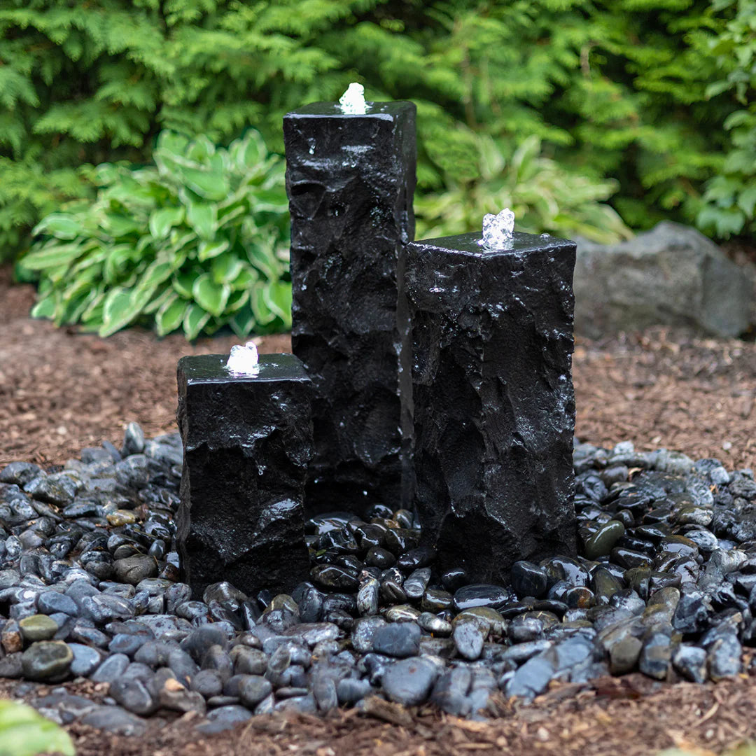 EasyPro: Tranquil Décor Ebony Basalt Fountain Complete Kit- 12", 18", 24"