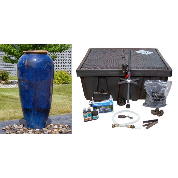 Admiral Blue Large Tuscany Single Vase Fountain Kit - FNT50-AB488 - Blue Thumb - American Pond Supplies -Admiral Blue Large Tuscany Single Vase Fountain Kit - FNT50-AB488