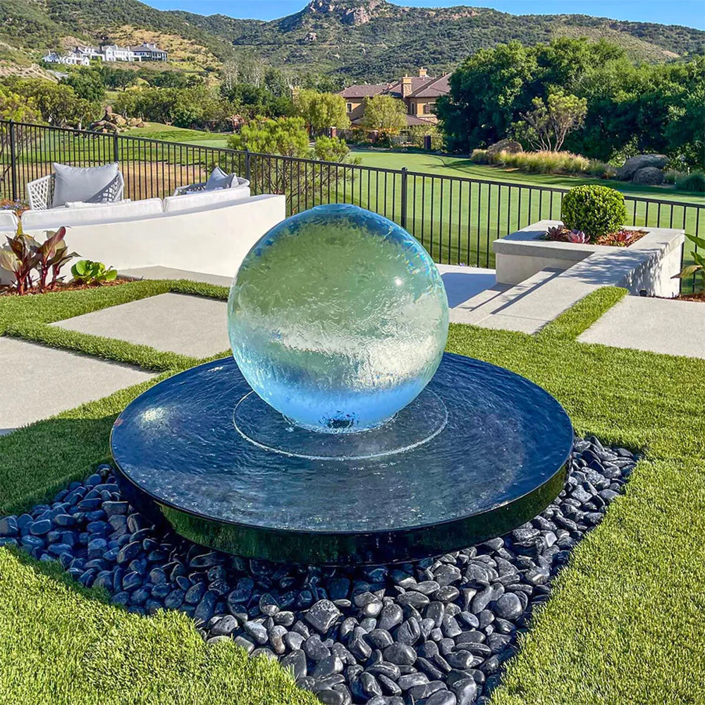 Crystal Sphere Fountain Commercial Luxury Landscaping