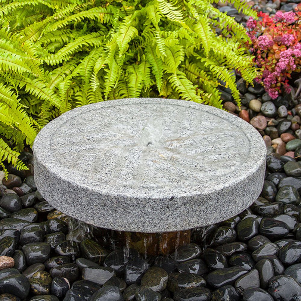 Angled Millstone Granite Stone Fountain - Blue Thumb - American Pond Supplies -Angled Millstone Granite Stone Fountain