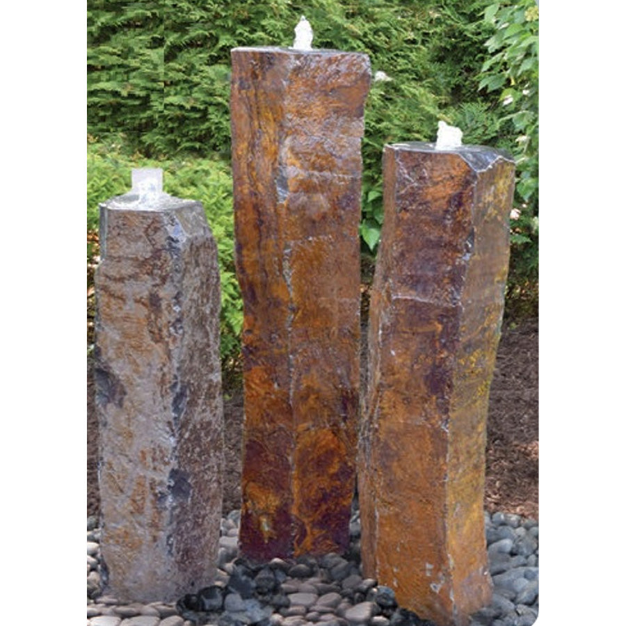 Large Polished Top Basalt Fountain 3 Piece Kit - American Pond Supplies - American Pond Supplies -