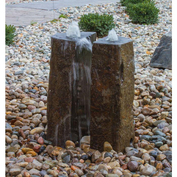 Basalt - 24" Double Split Polished 2 Piece - Complete Fountain Kit - Blue Thumb - American Pond Supplies -Basalt - 24" Double Split Polished 2 Piece - Complete Fountain Kit