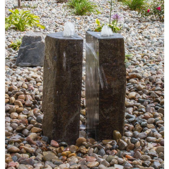 Basalt - 36" Double Split Polished 2 Piece - Complete Fountain Kit - Blue Thumb - American Pond Supplies -Basalt - 36" Double Split Polished 2 Piece - Complete Fountain Kit