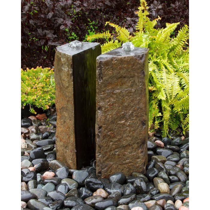 Basalt - 36" Double Split Polished 2 Piece - Complete Fountain Kit - Blue Thumb - American Pond Supplies -Basalt - 36" Double Split Polished 2 Piece - Complete Fountain Kit