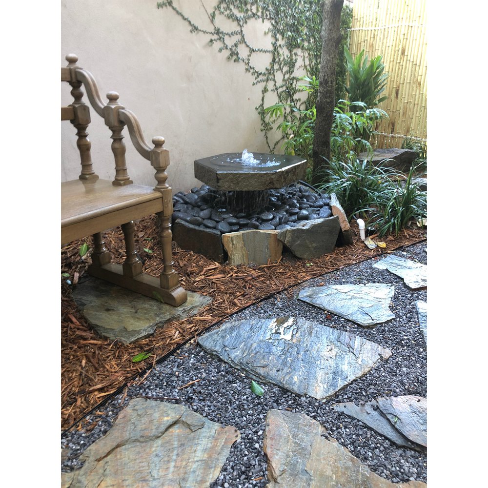 Basalt Bird Bath Stone Fountain | Landscaping Water Feature - Blue Thumb - American Pond Supplies -Basalt Bird Bath Stone Fountain | Landscaping Water Feature