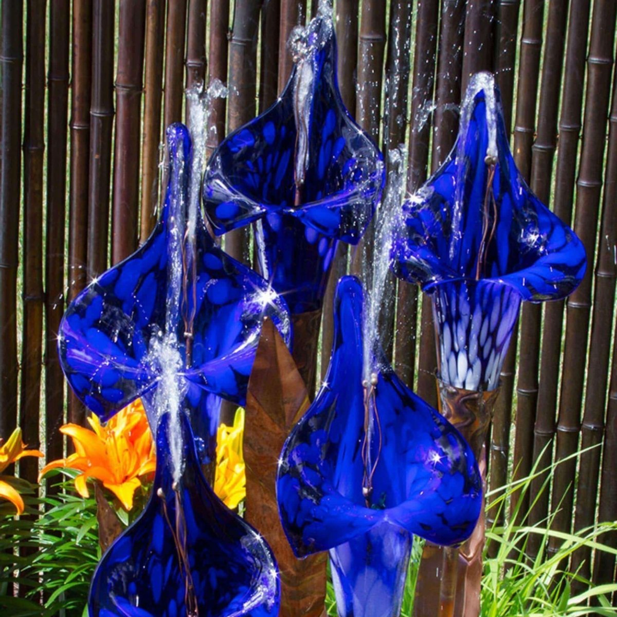 Blue Iris Copper & Glass Fountain Kit - Blue Thumb - American Pond Supplies -Blue Iris Copper & Glass Fountain Kit