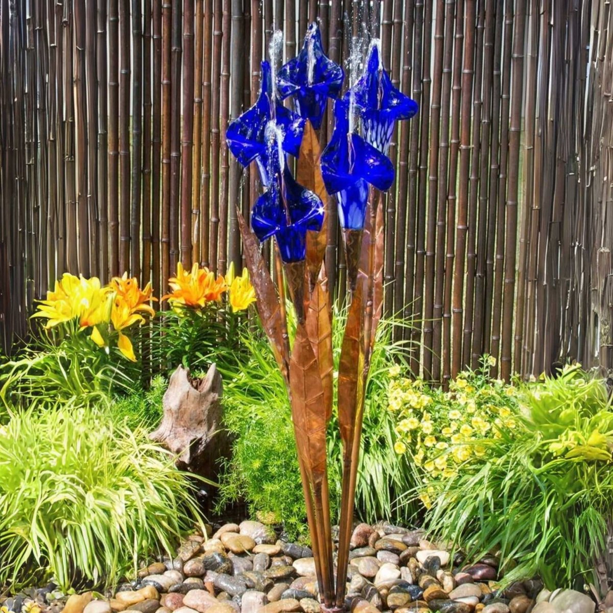 Blue Iris Copper & Glass Fountain Kit - Blue Thumb - American Pond Supplies -Blue Iris Copper & Glass Fountain Kit