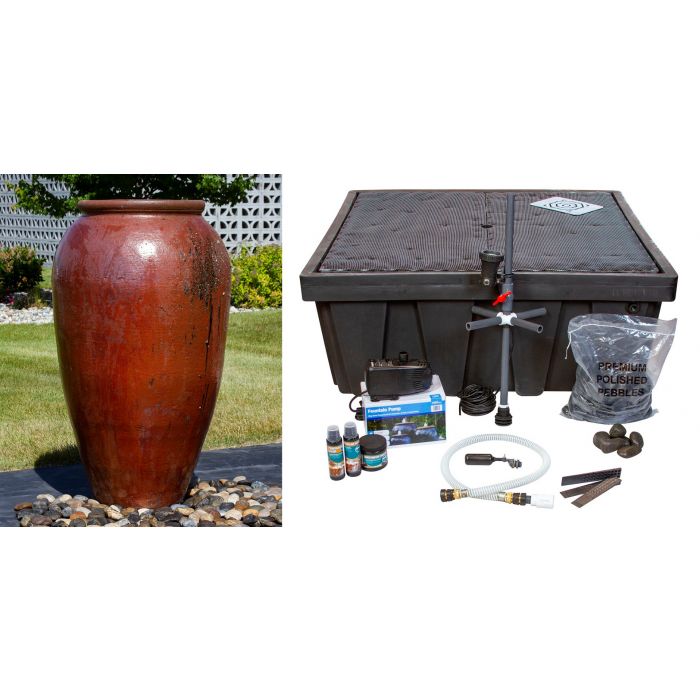 Cinnamon Large Tuscany Single Vase Fountain Kit - FNT50-AB481 - Blue Thumb - American Pond Supplies -Cinnamon Large Tuscany Single Vase Fountain Kit - FNT50-AB481