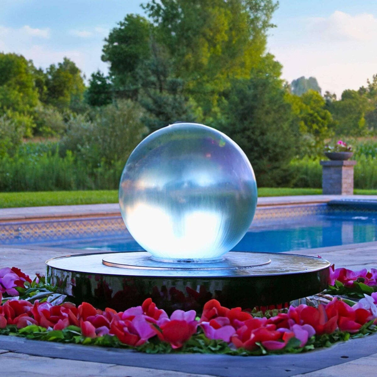 Crystal Sphere Water Fountain - Complete Kit with LED Lights - Blue Thumb - American Pond Supplies -Crystal Sphere Luxury Fountain Kit | American Pond Supplies 