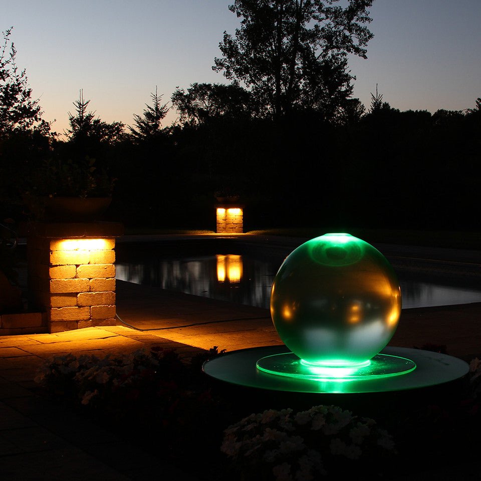 Crystal Sphere Water Fountain - Complete Kit with LED Lights - Blue Thumb - American Pond Supplies -Crystal Sphere Luxury Fountain Kit | American Pond Supplies 