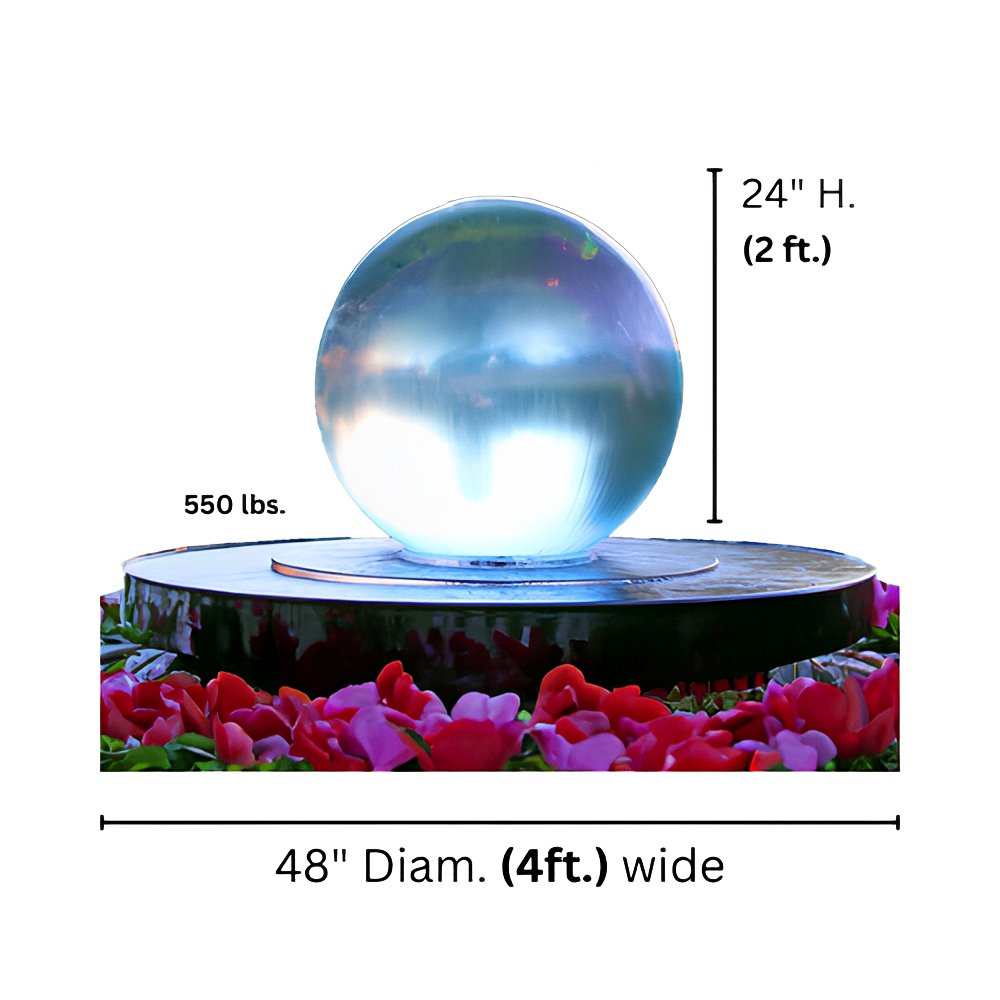 Crystal Sphere Water Fountain - Complete Kit with LED Lights - Blue Thumb - American Pond Supplies -Crystal Sphere Luxury Fountain Kit | American Pond Supplies 