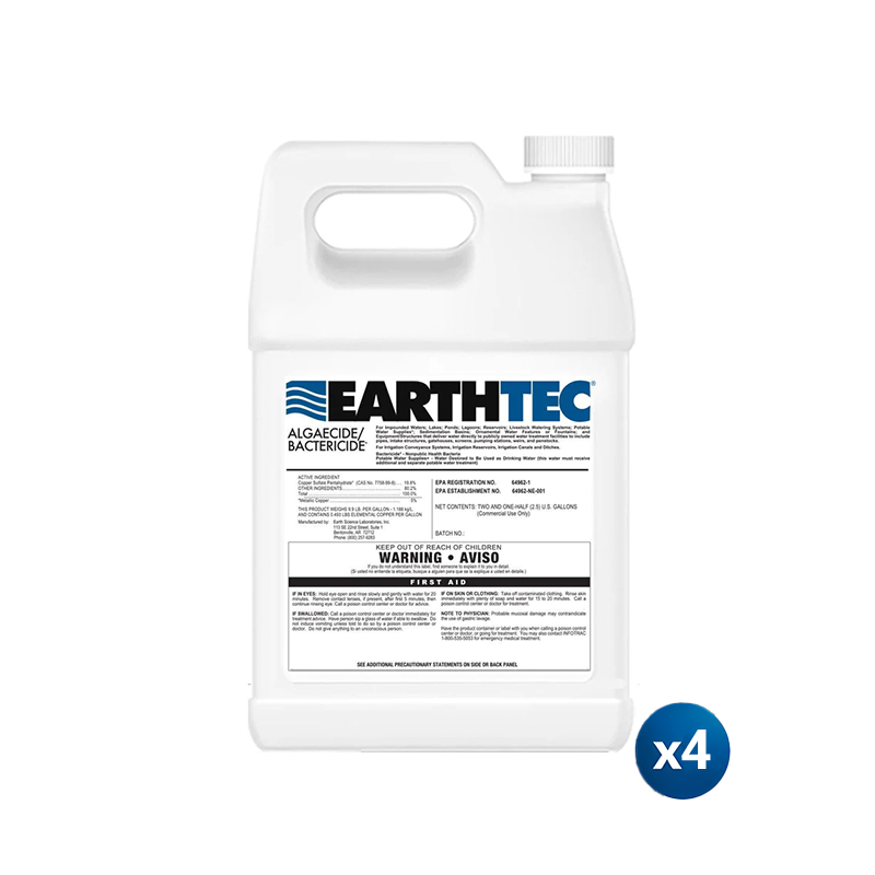 EarthTec Algaecide For Large Ponds - Case Of 4 - One Gallon Bottles - American Pond Supplies Earth Tec Pond Treatments Pond Treatments