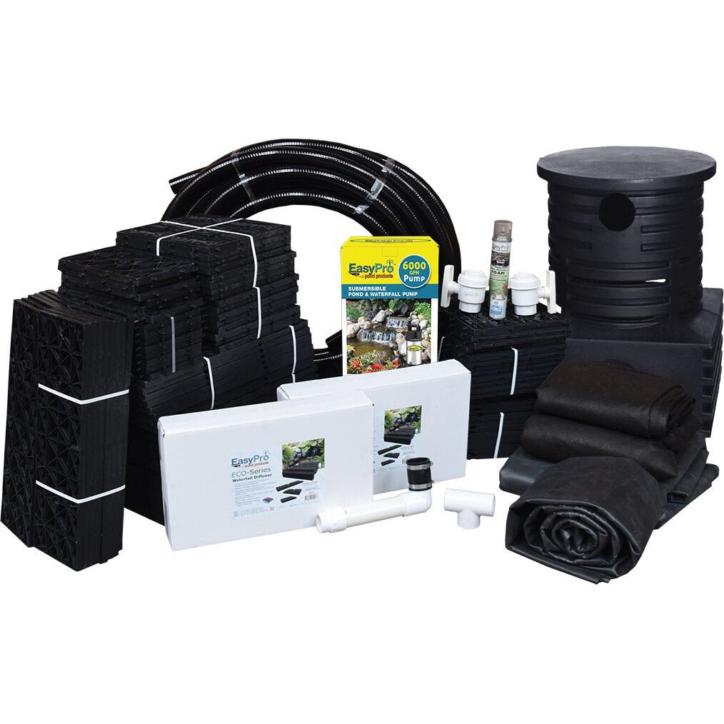 Pro-Series™ Just-A-Falls™ Kit - Spillway with High Strength Res-Cubes & Waterfall Diffuser - EasyPro - American Pond Supplies -Pro-Series™ Just-A-Falls™ Kit - Spillway with High Strength Res-Cubes & Waterfall Diffuser