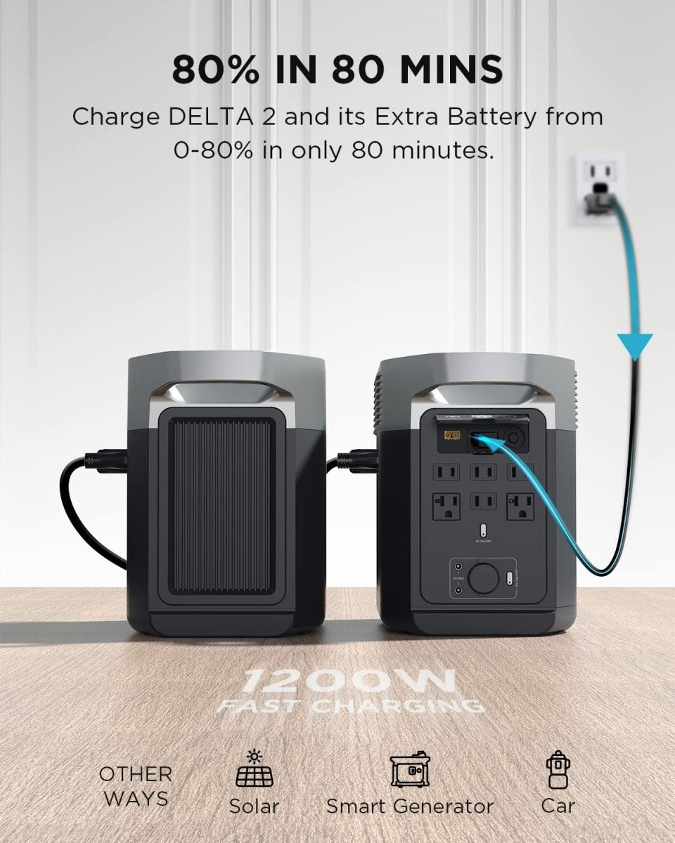 ECOFLOW Delta 2 Smart Extra Battery Expansion for Power Station - B0BRCLSCL6 - EcoFlow