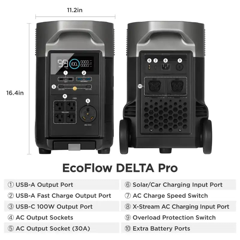 EcoFlow DELTA Pro Portable Power Station & Solar Kits - DELTAPro - 1600W - US - EcoFlow