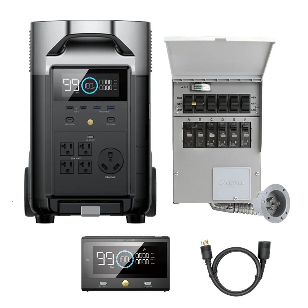 EcoFlow Delta Pro Portable Power Station with Free Transfer Kit and Remote - EFD500 - EcoFlow