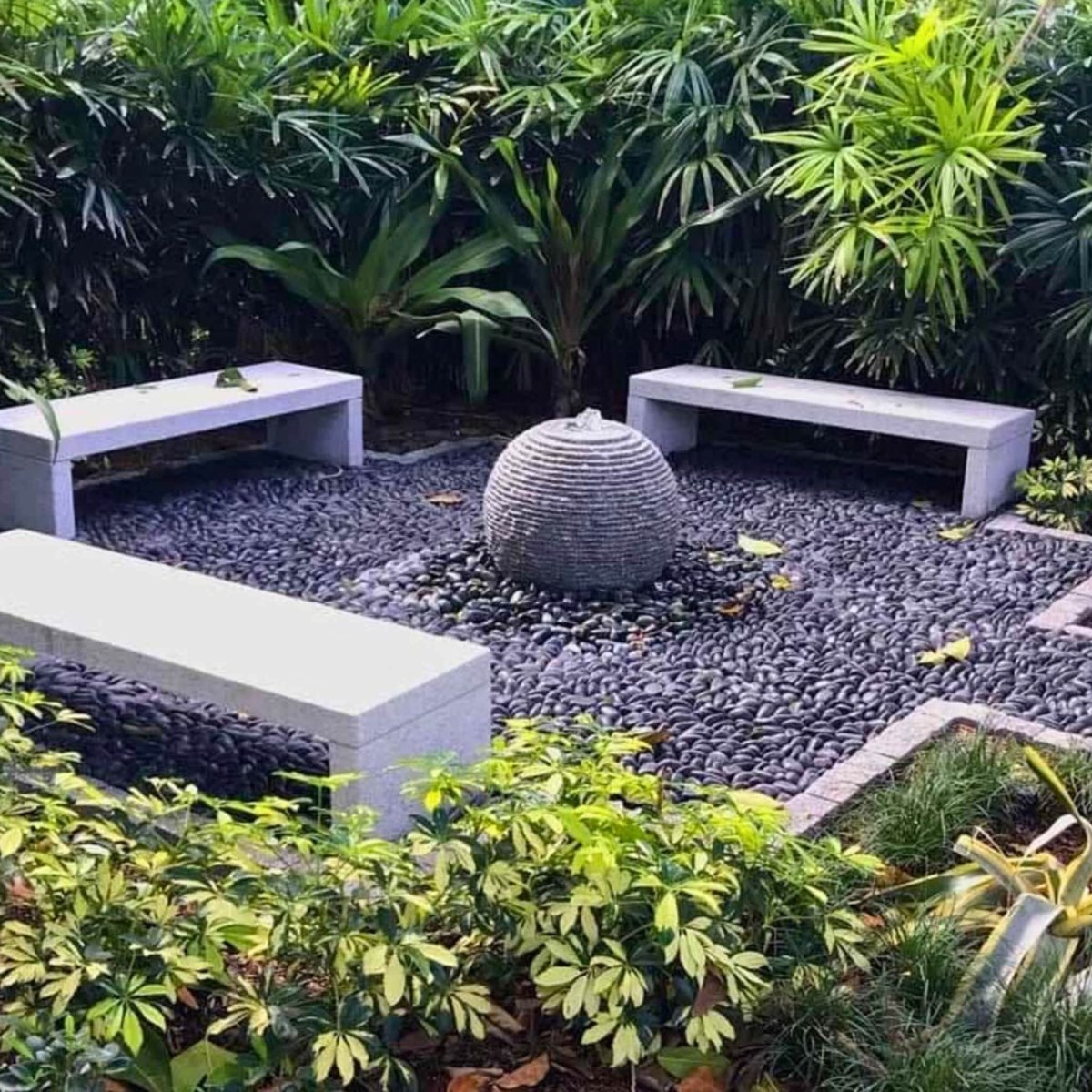 Gray Ribbed Granite Sphere Fountain - Complete Kit - Blue Thumb - American Pond Supplies -Gray Ribbed Granite Sphere Fountain - Complete Kit