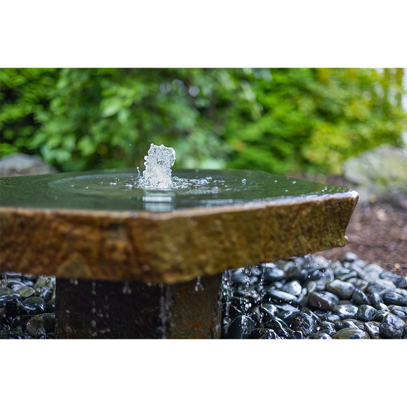 Basalt Bird Bath Pedestal Fountain Kit for Landscaping
